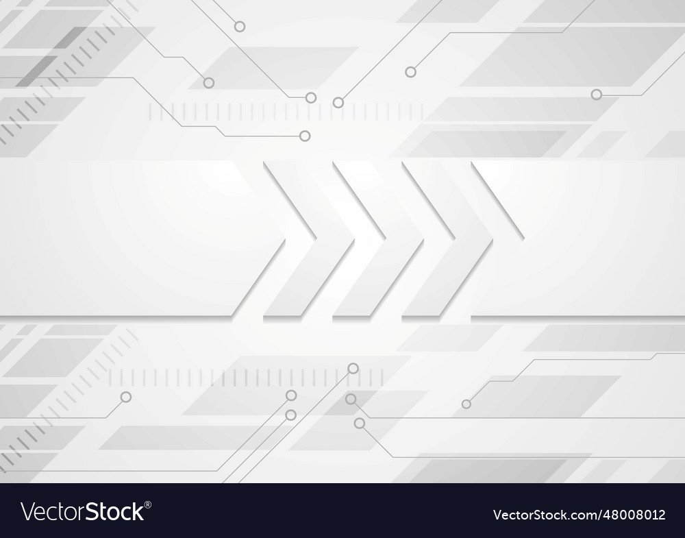 Tech grey abstract background with big arrows Vector Image Tech grey abstract background with big arrows