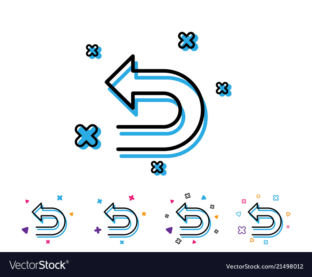 Undo arrow line icon left turn