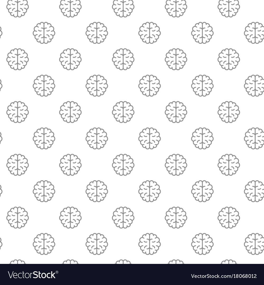 Unique brain seamless pattern with various icons