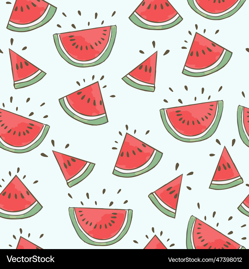Watermelon piece seamless pattern Royalty Free Vector Image