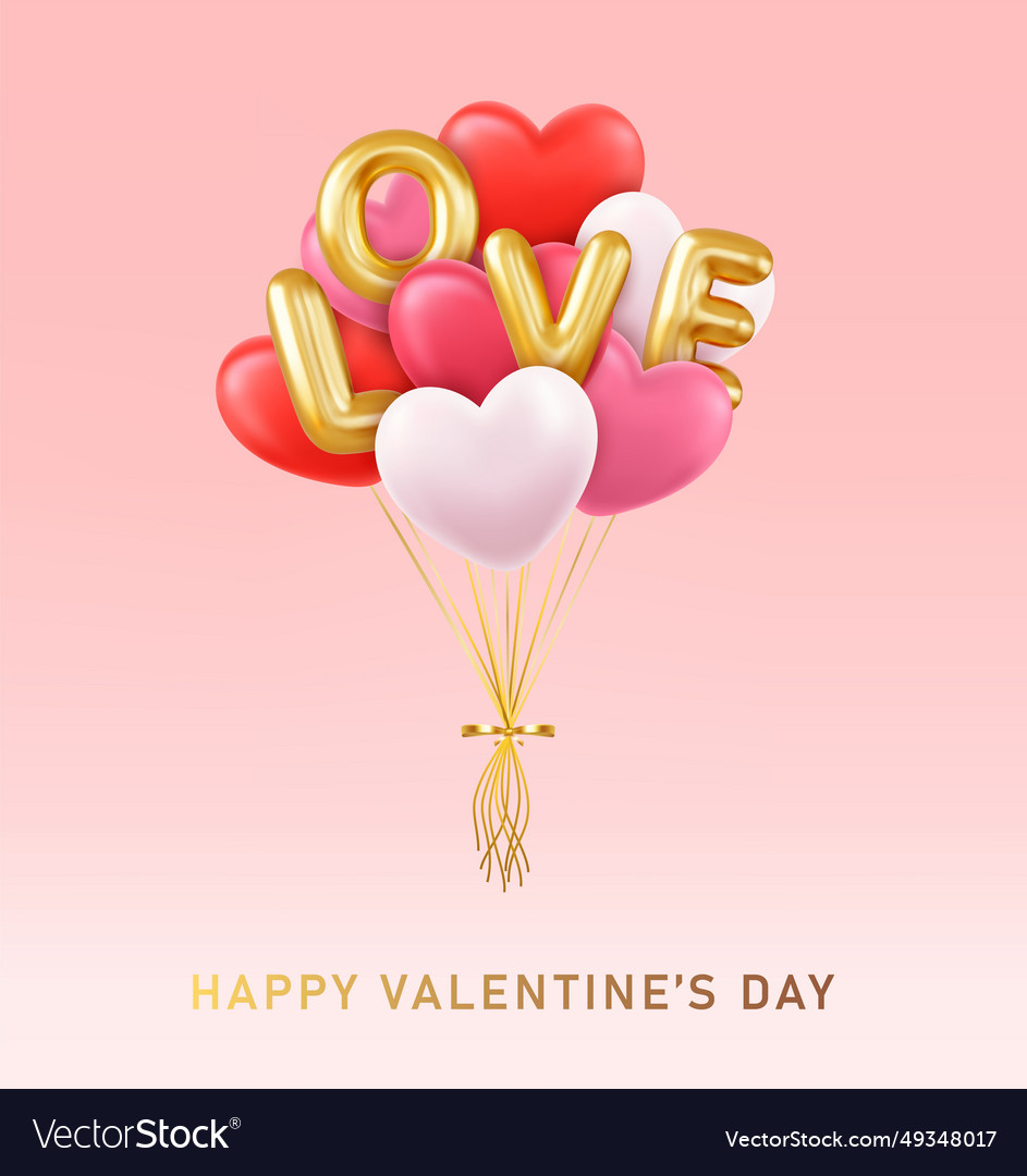 3d Valentines Day Background Royalty Free Vector Image