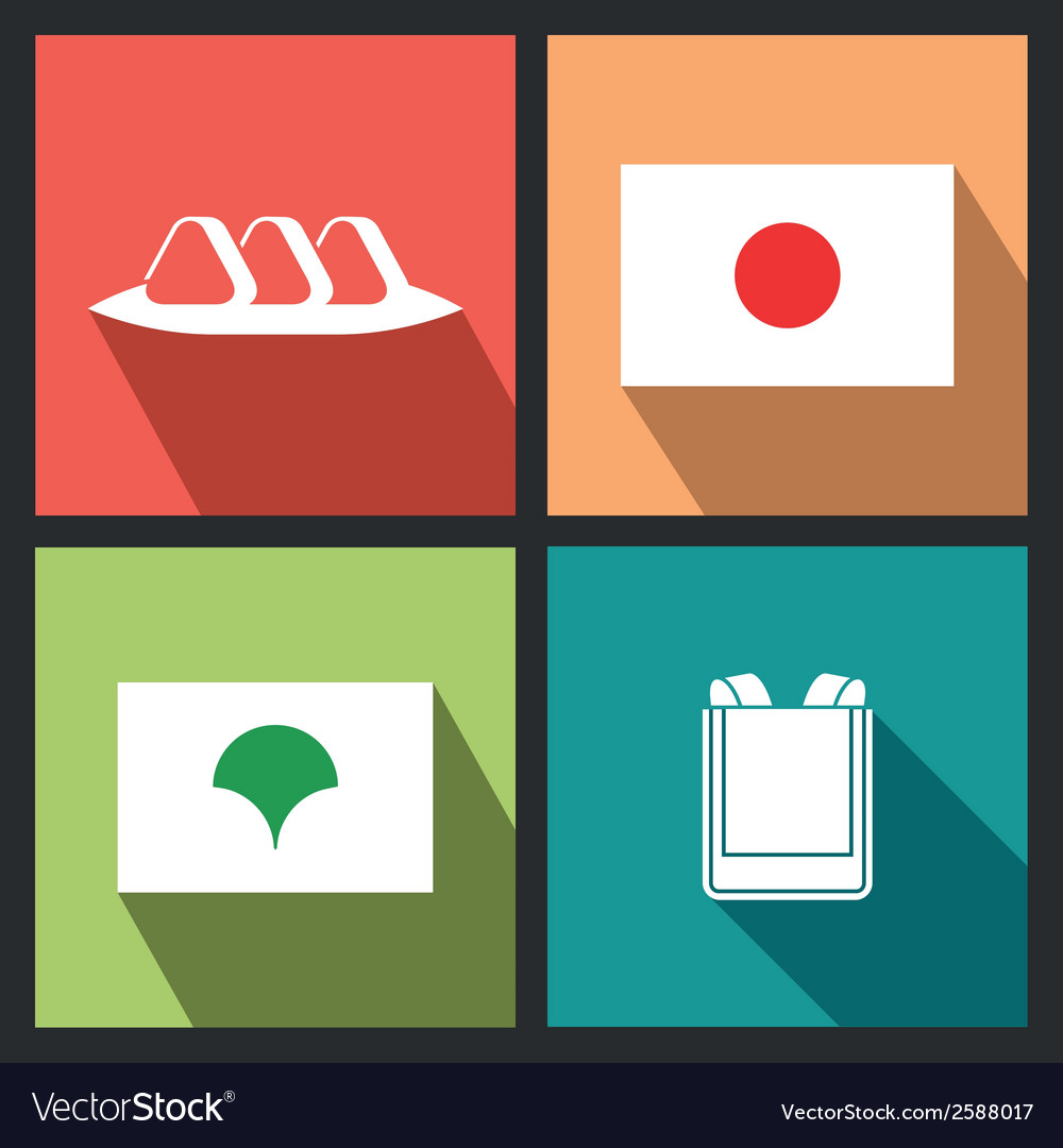 Abstract isolated objects allusive to japanese