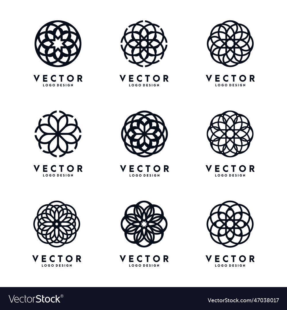 Abstract round logo design set