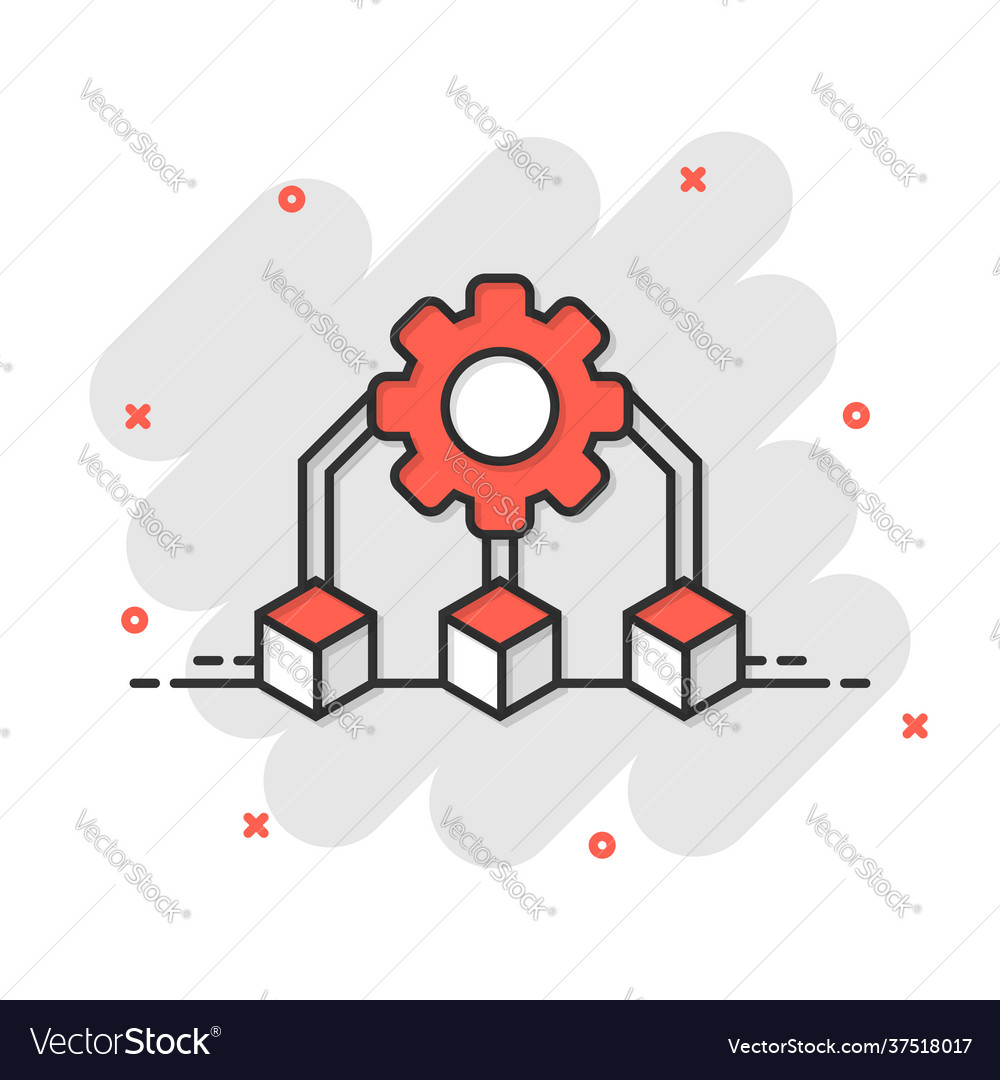 Api technology icon in comic style algorithm vector image Api technology icon in comic style algorithm