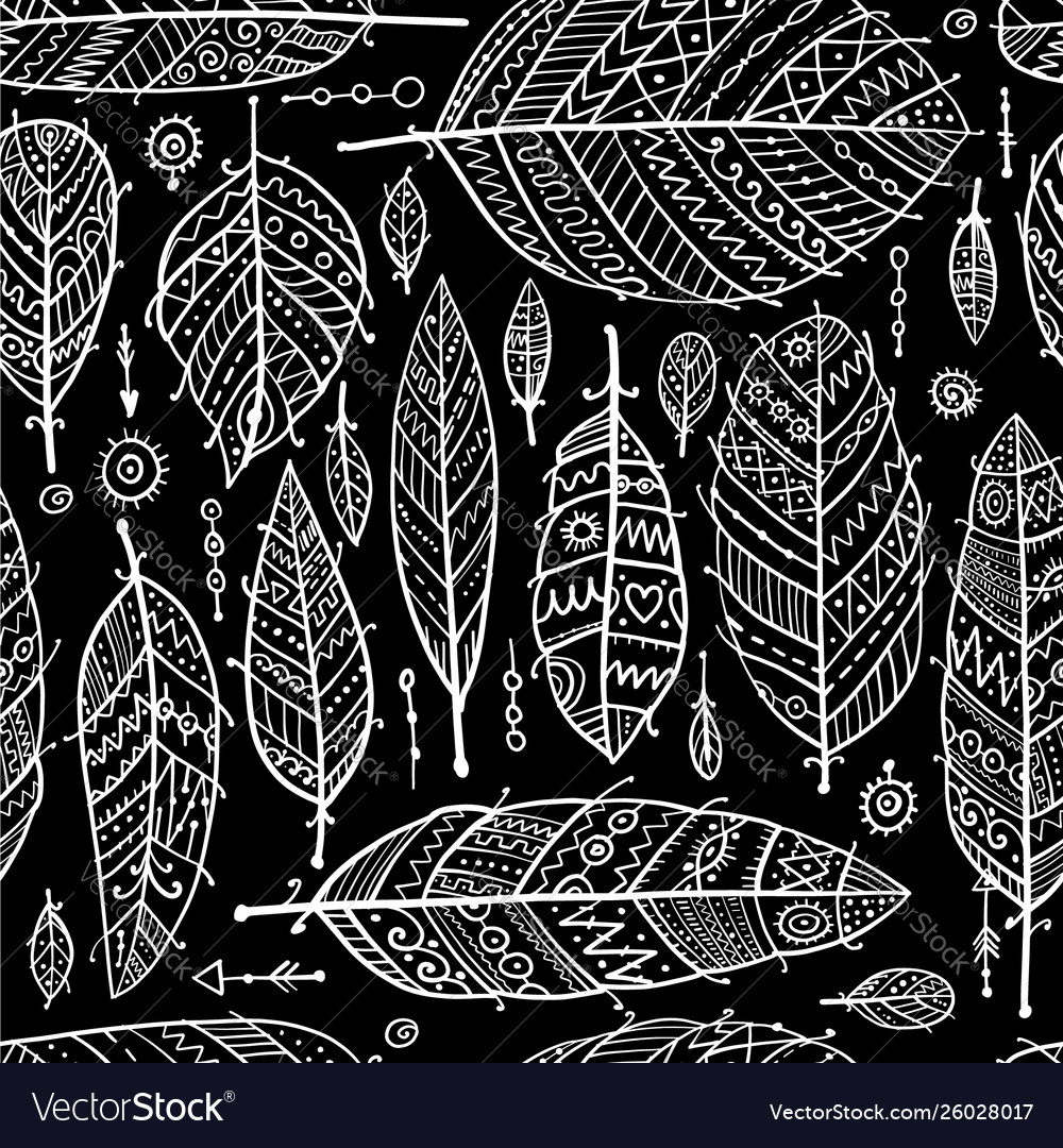 Art feathers collection seamless pattern for your