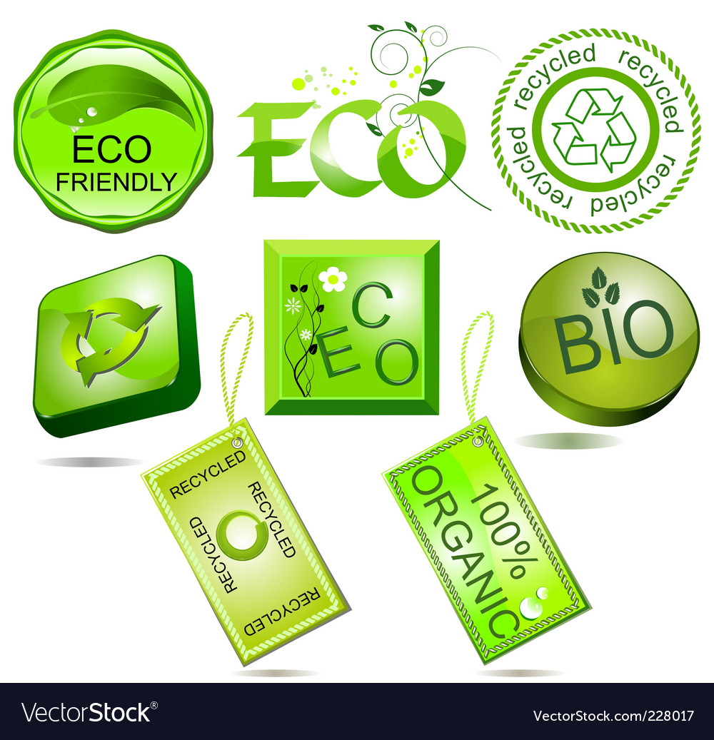 Bio and eco labels Royalty Free Vector Image - VectorStock