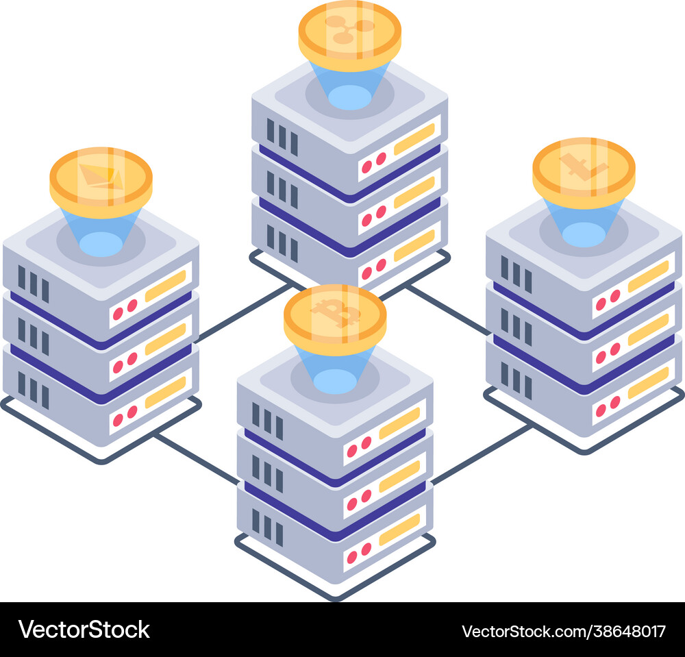 Bitcoin databases Royalty Free Vector Image - VectorStock