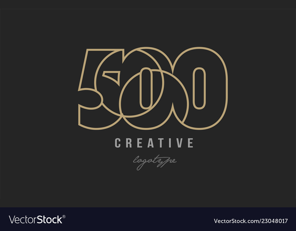 Black and yellow gold number 500 logo company