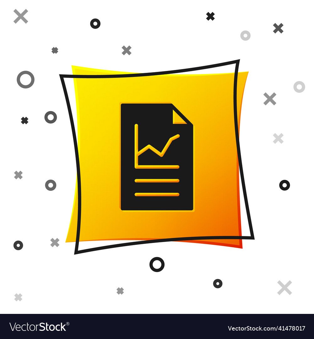 Black document with graph chart icon isolated vector image Black document with graph chart icon isolated