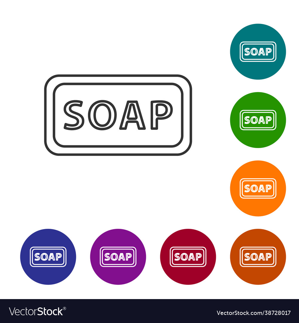 Black line bar soap icon isolated on white