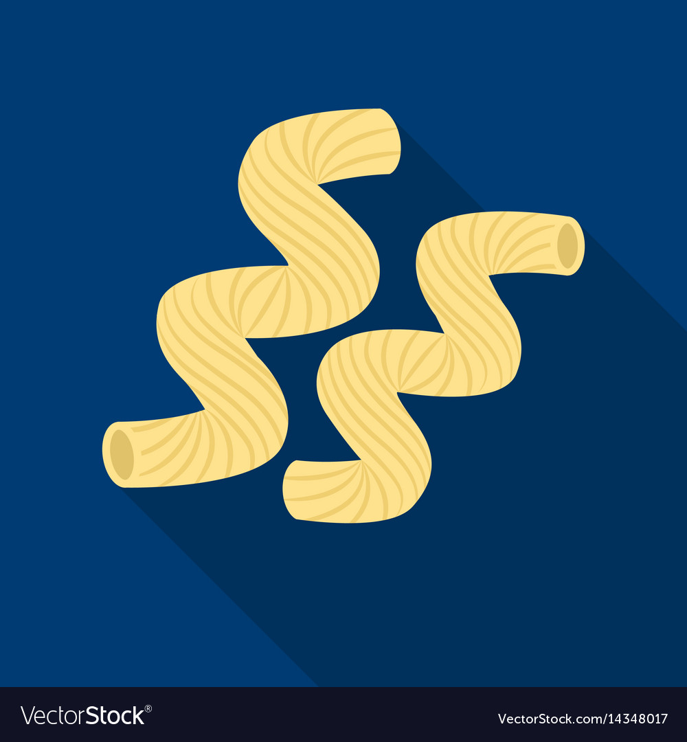 Cavatappi pasta icon in flate style isolated