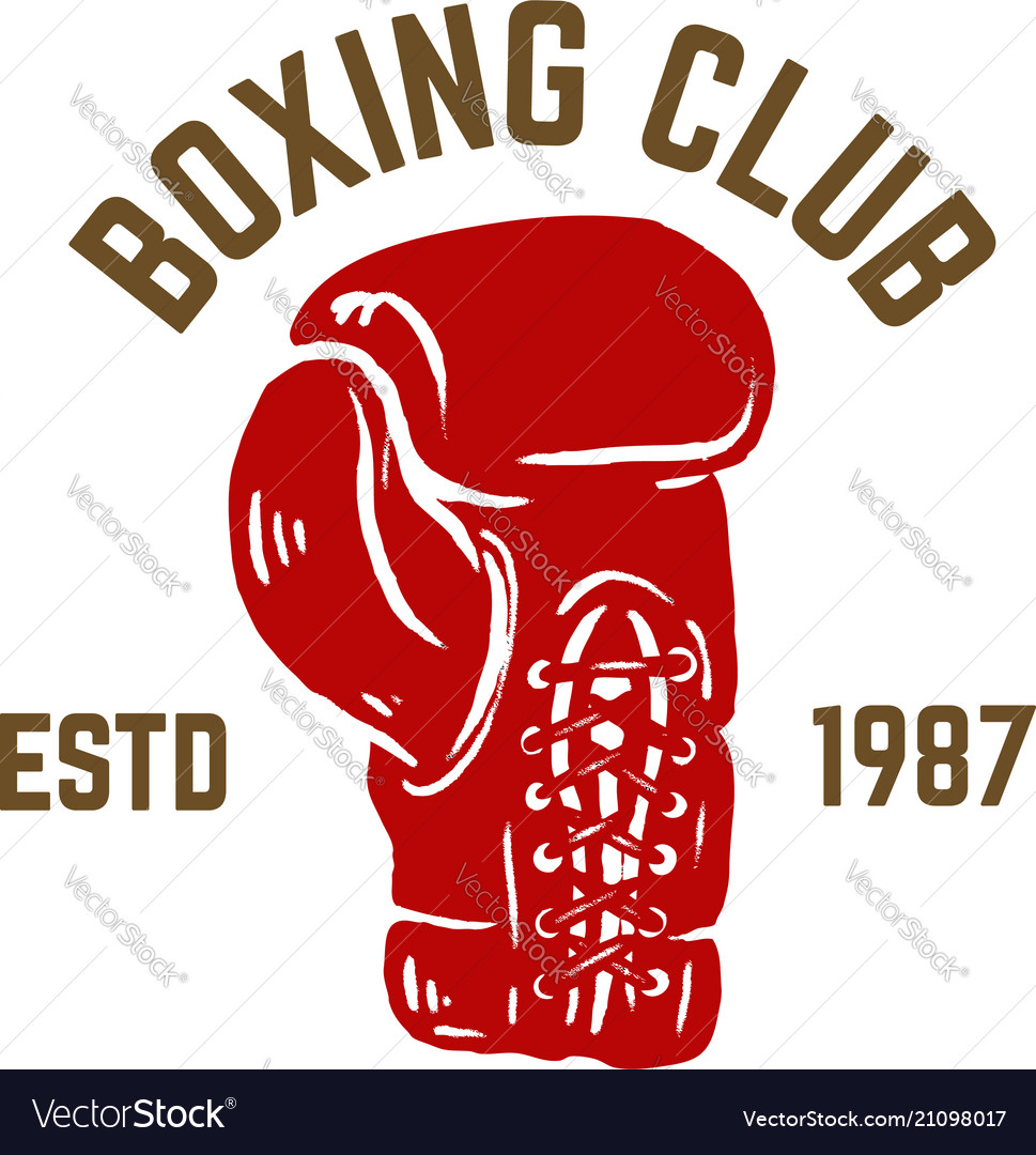 Champion Boxing Club Emblem Template With Boxer Vector Image