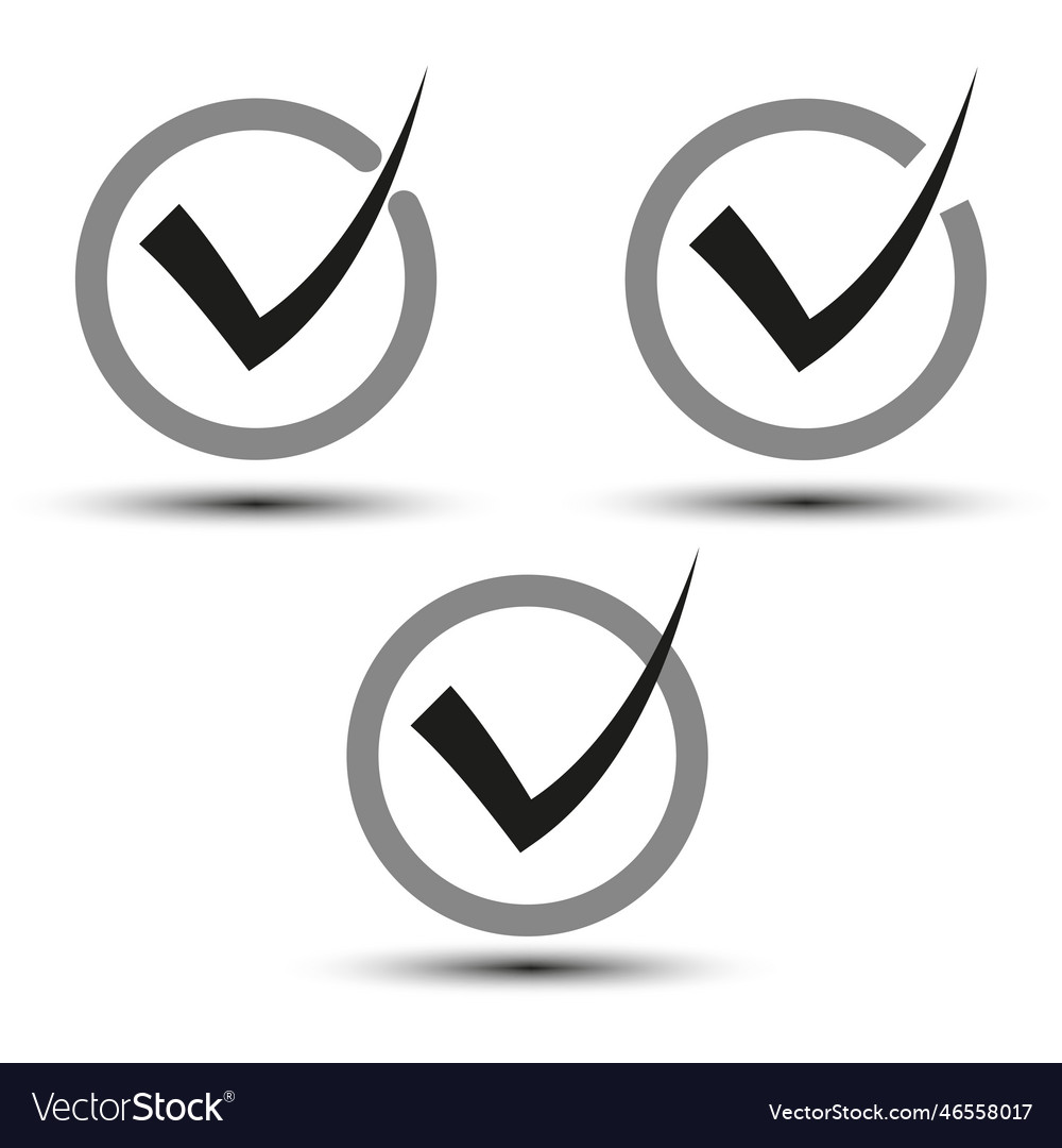 Check marks circles icons simple design