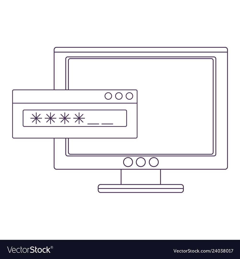 Computer and switch vector image Computer and switch