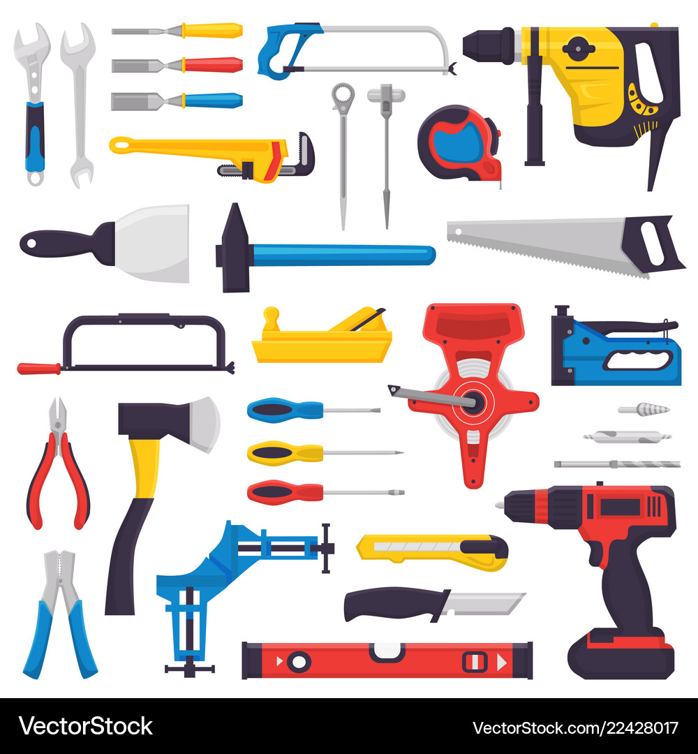 Construction Hand Tools Set Royalty Free Vector Image