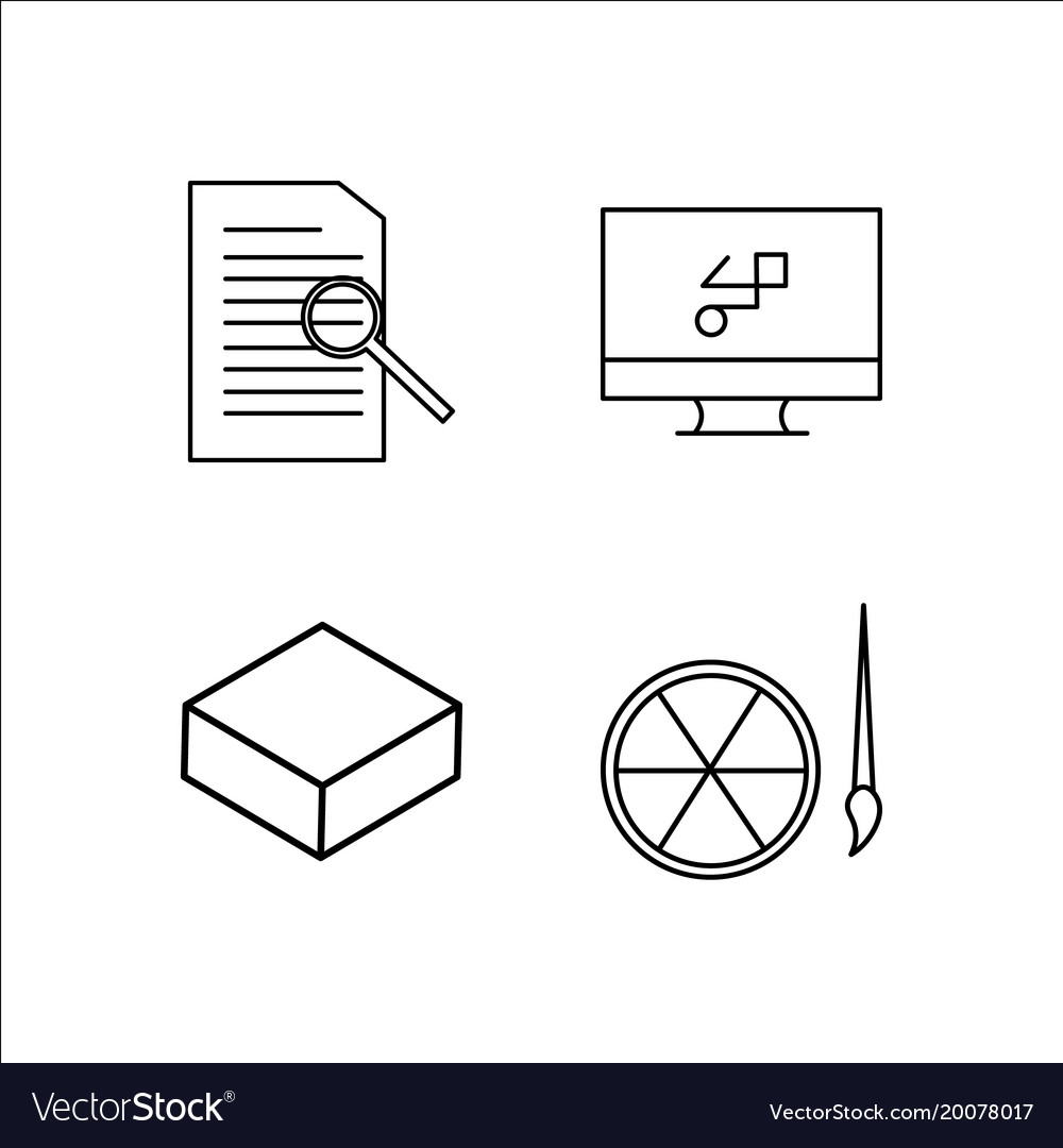 Design und Studio einfache lineare Icon-Setsimple