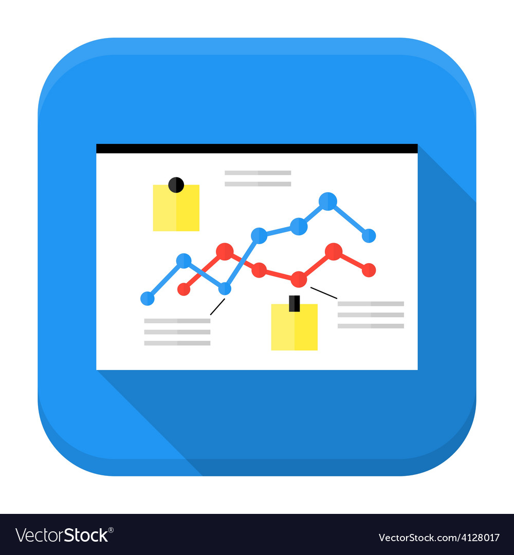 Desk with data app icon long shadow