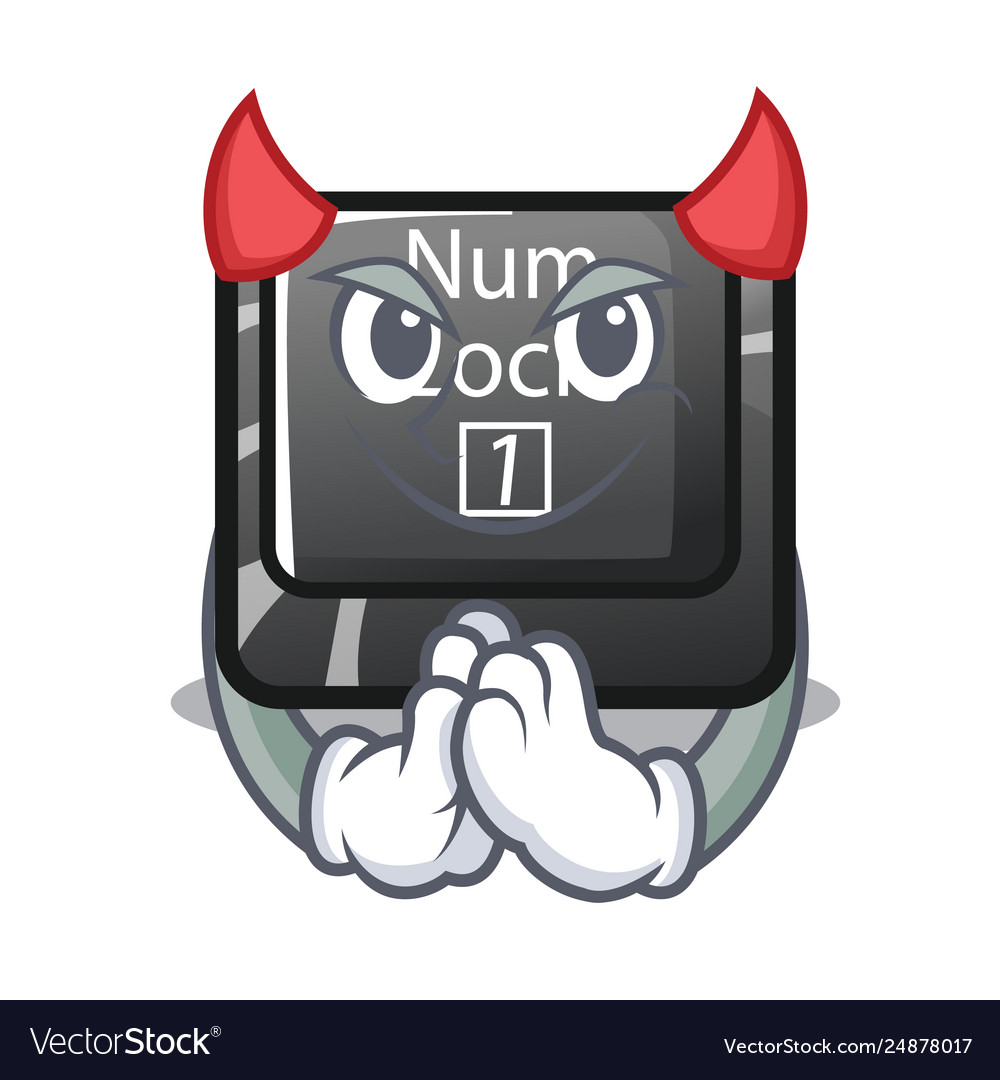 Devil num lock installed on cartoon computer