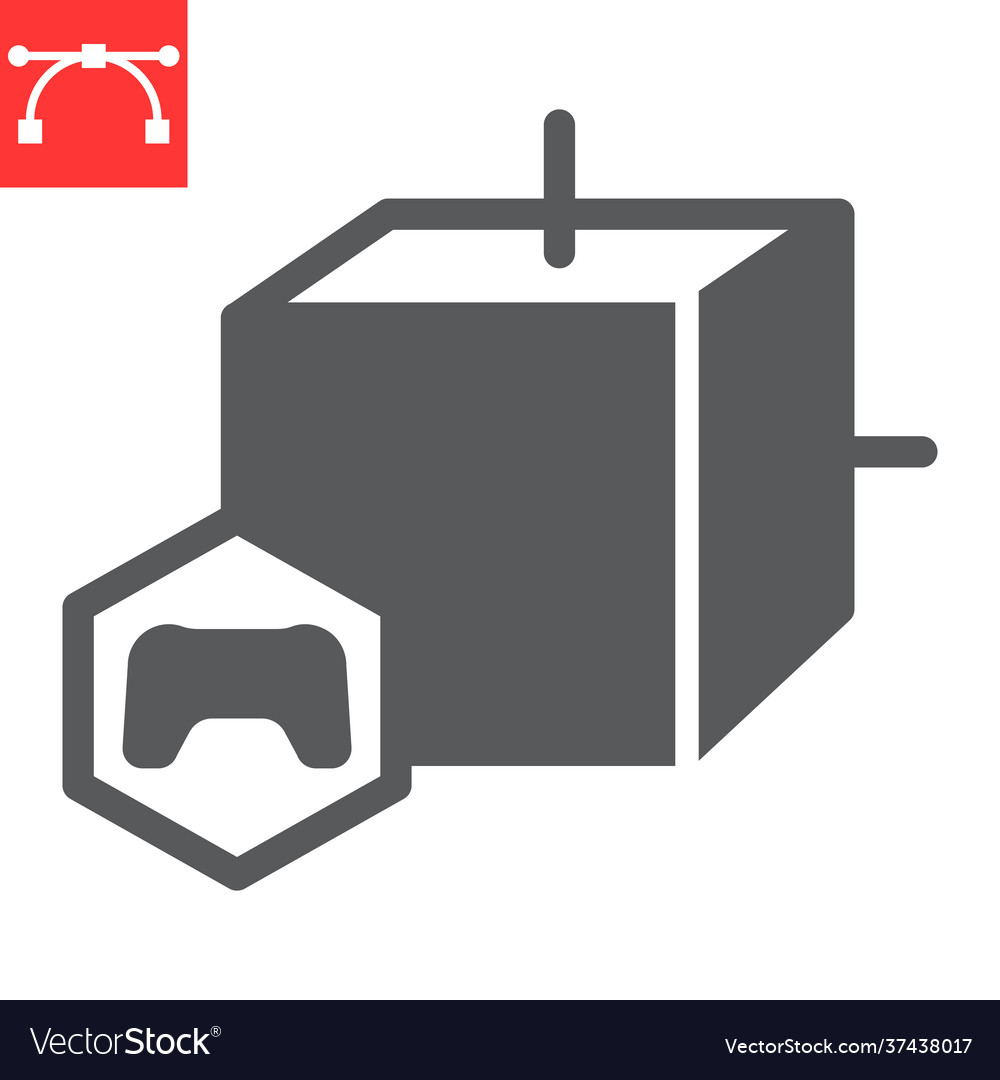 Gaming nft glyph icon Vector Image Gaming nft glyph icon