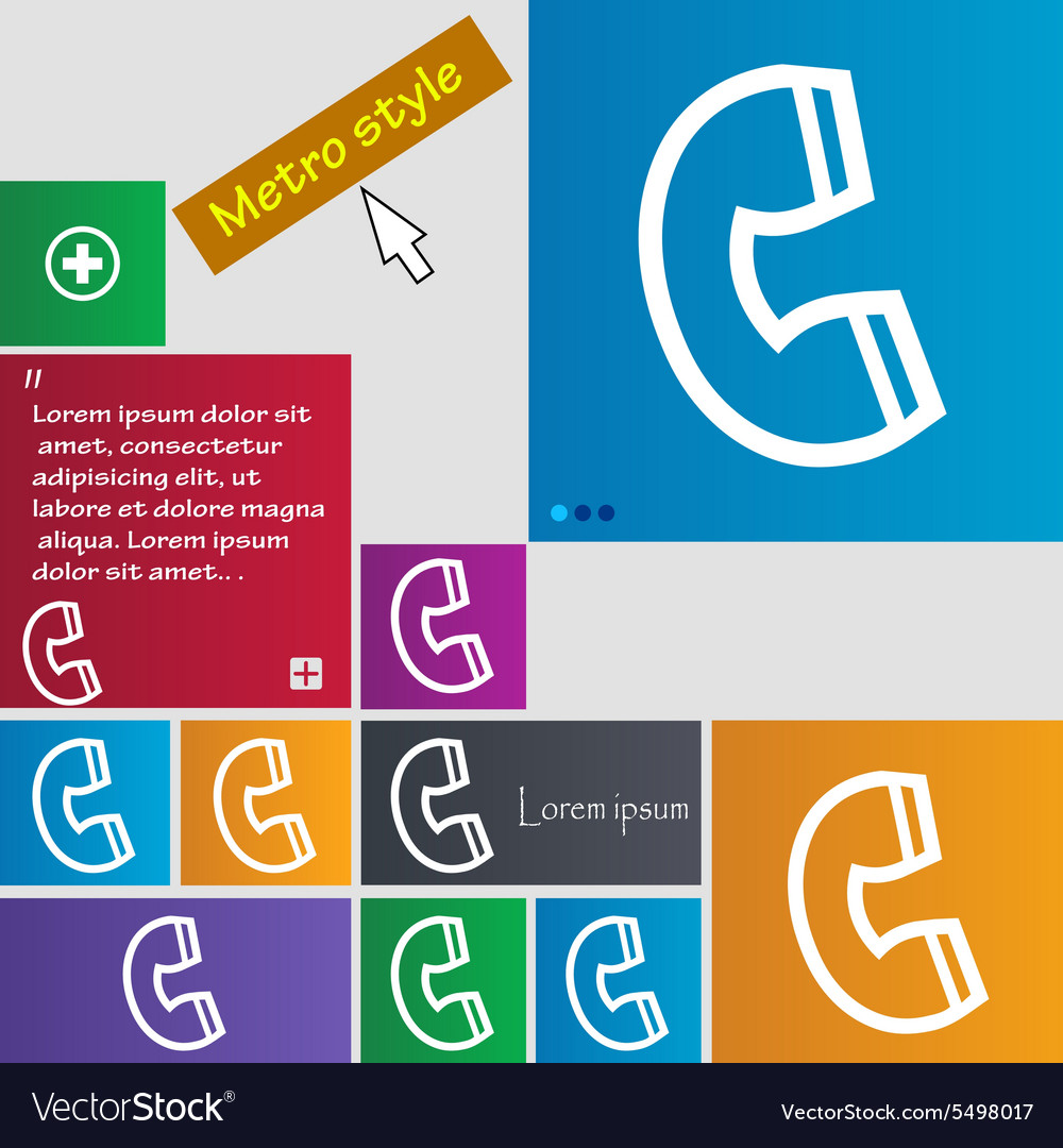 Handset icon sign buttons modern interface website