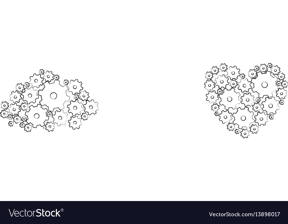 Monochrome blurred silhouette with pinions set