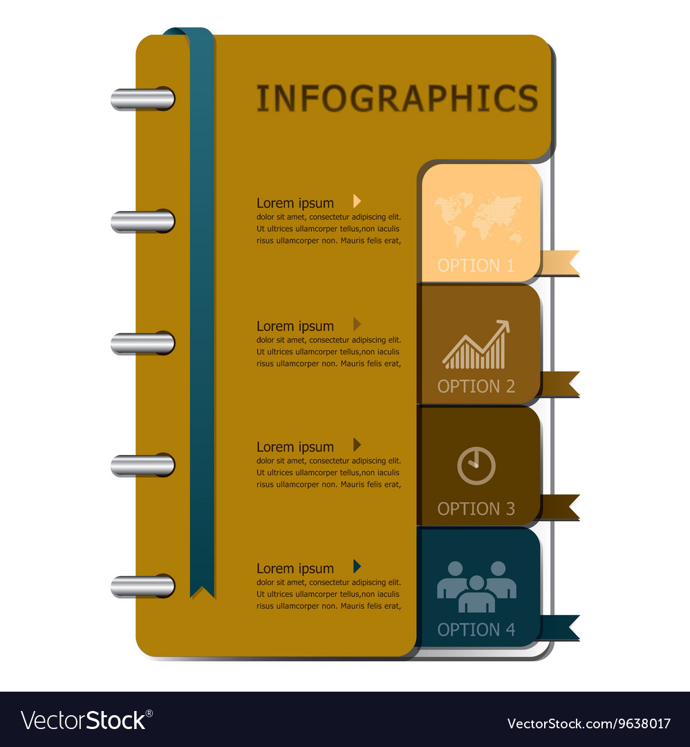 Notebook infographics design template