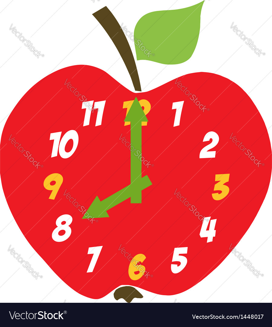 Red apple clock