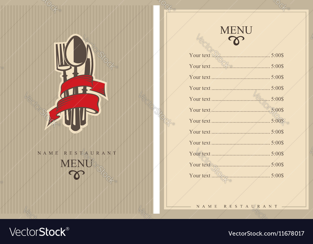 Restaurant Menu Design Royalty Free Vector Image