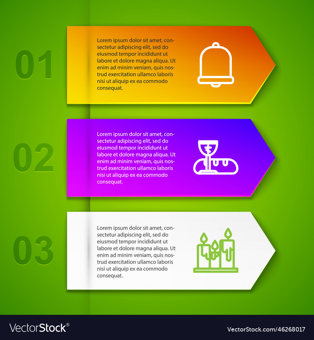 Set line church bell first communion symbols