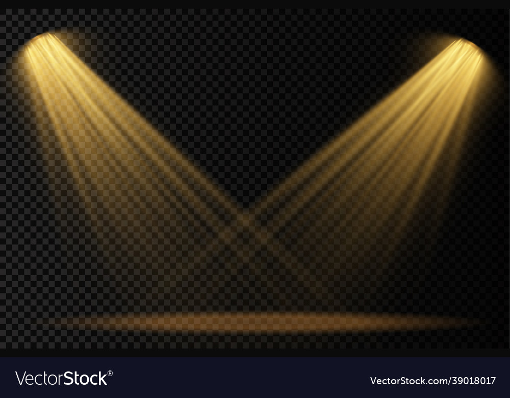 Set yellow spotlight projector light effect Vector Image