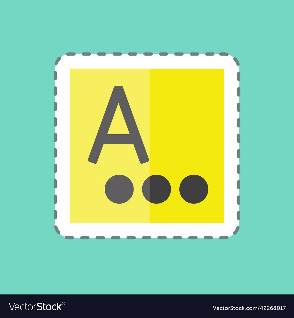 Sticker line cut language input suitable vector image Sticker line cut language input suitable