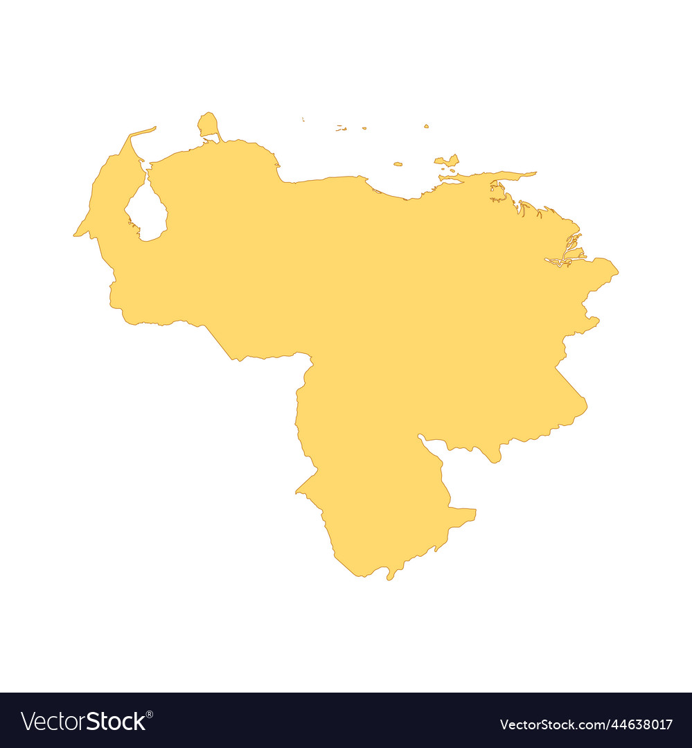Venezuela map color line element border vector image Venezuela map color line element border