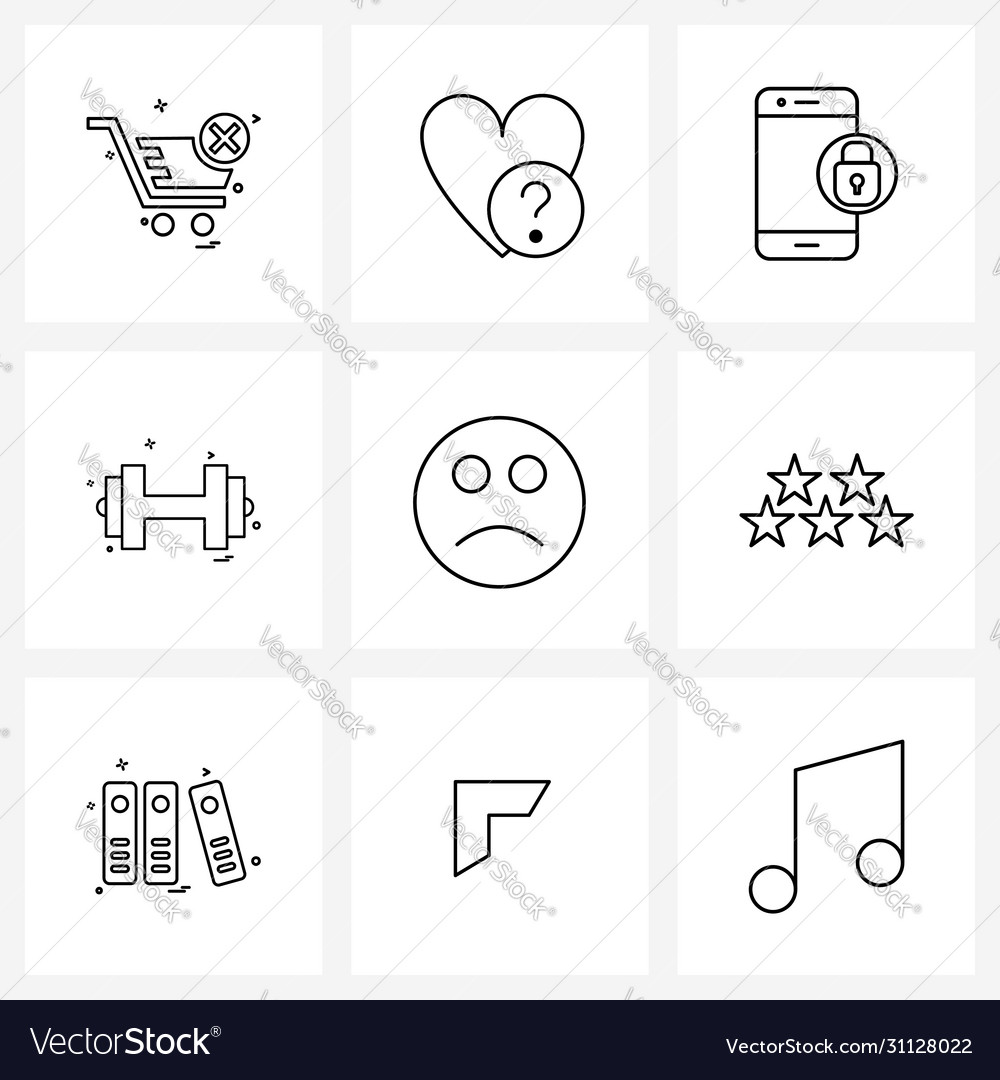 9 interface line icon set modern symbols