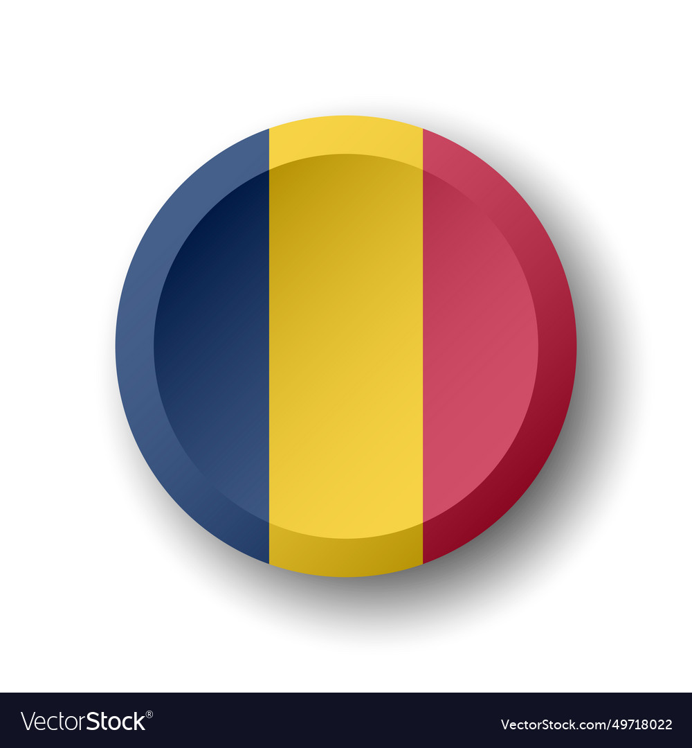 Circle button flag of chad Vector Image Circle button flag of chad