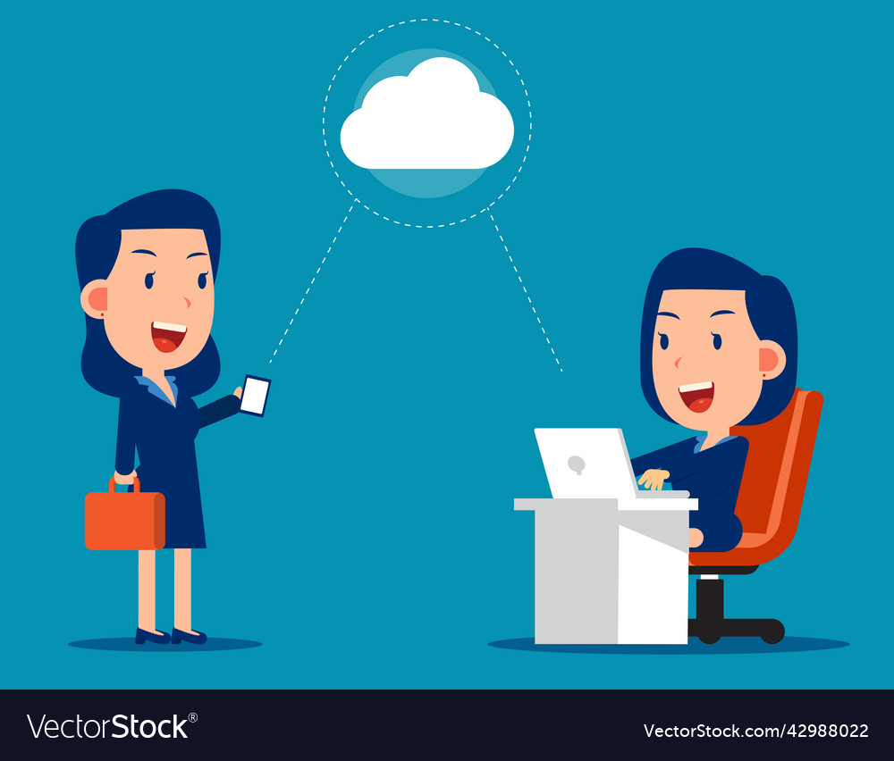 Cloud computing concept business cartoon Vector Image Cloud computing concept business cartoon Vector Image