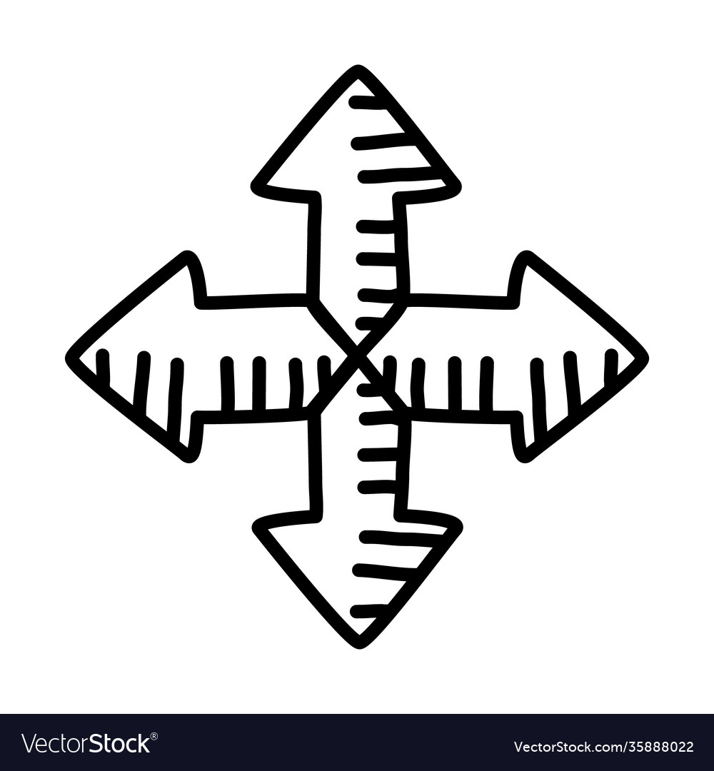 Cross arrows icon line style