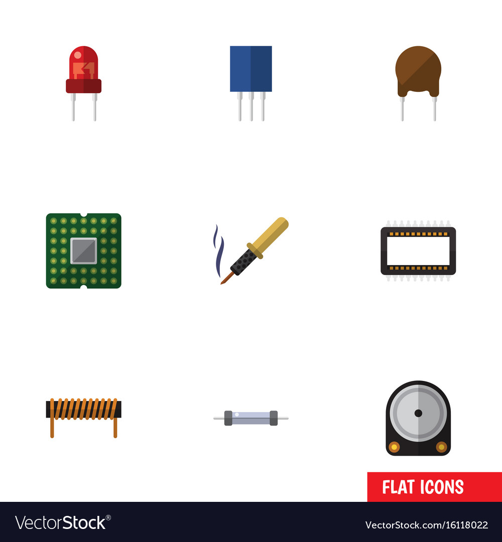 Flat icon technology set of mainframe resistor