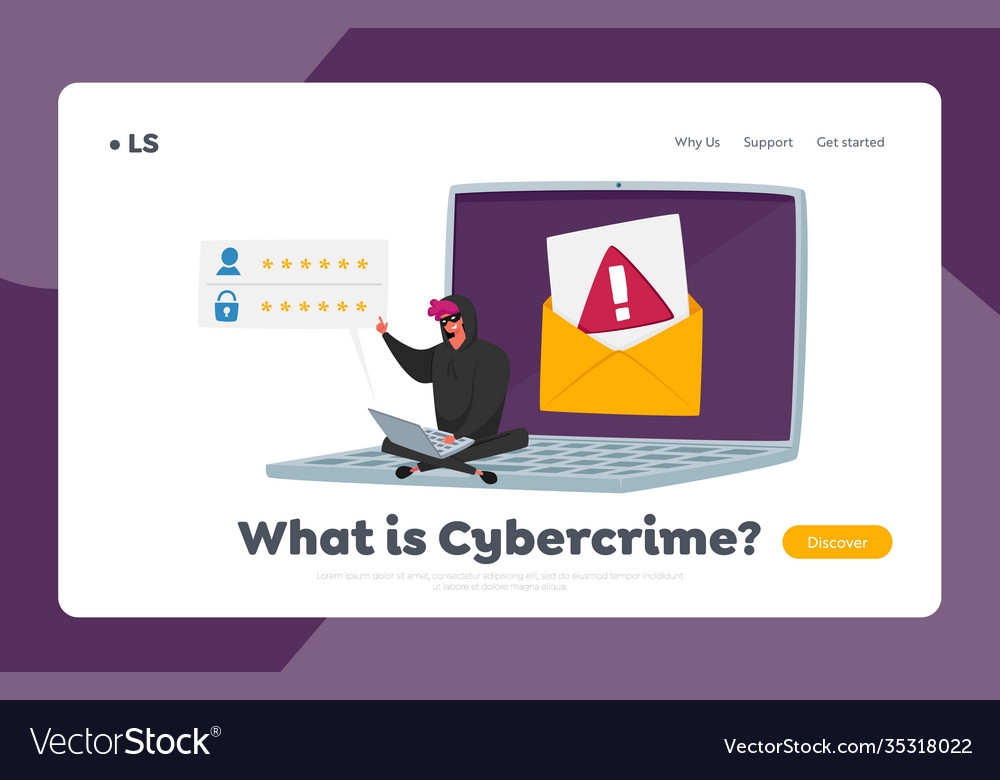 Hacker attack cyber crime password phishing vector image Hacker attack cyber crime password phishing