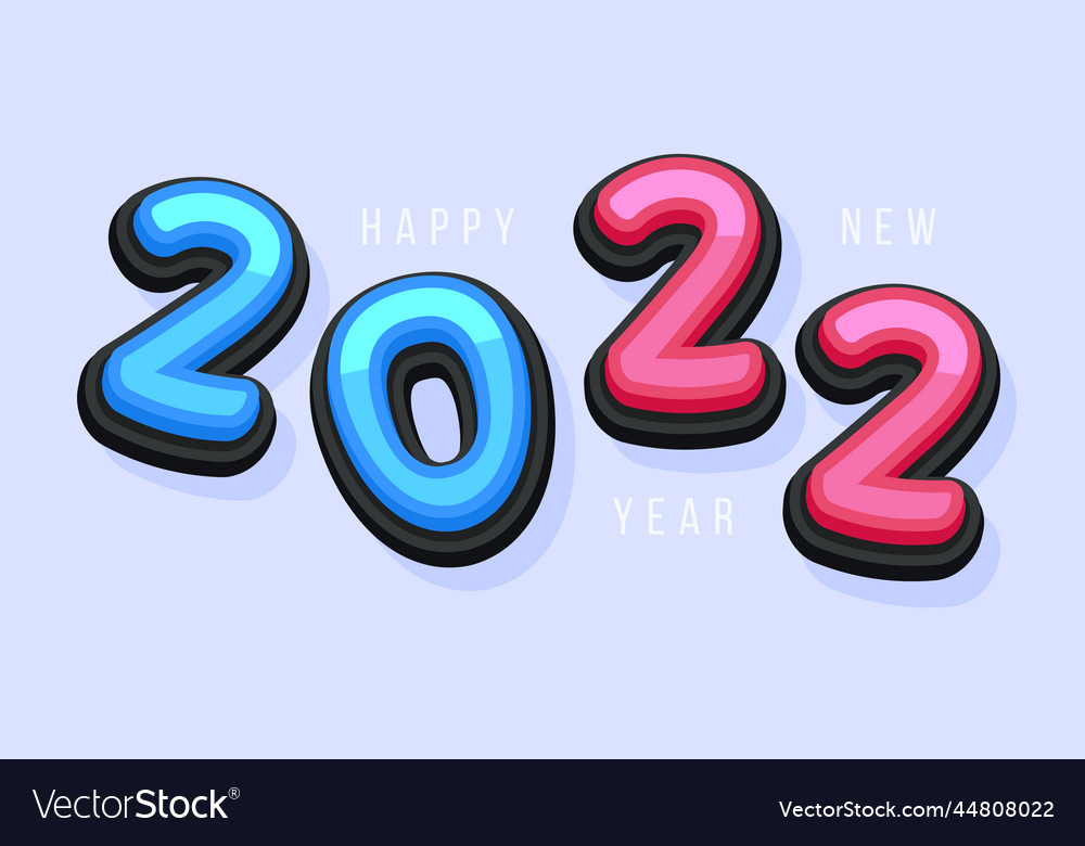 Happy new year 2022 cute greeting card