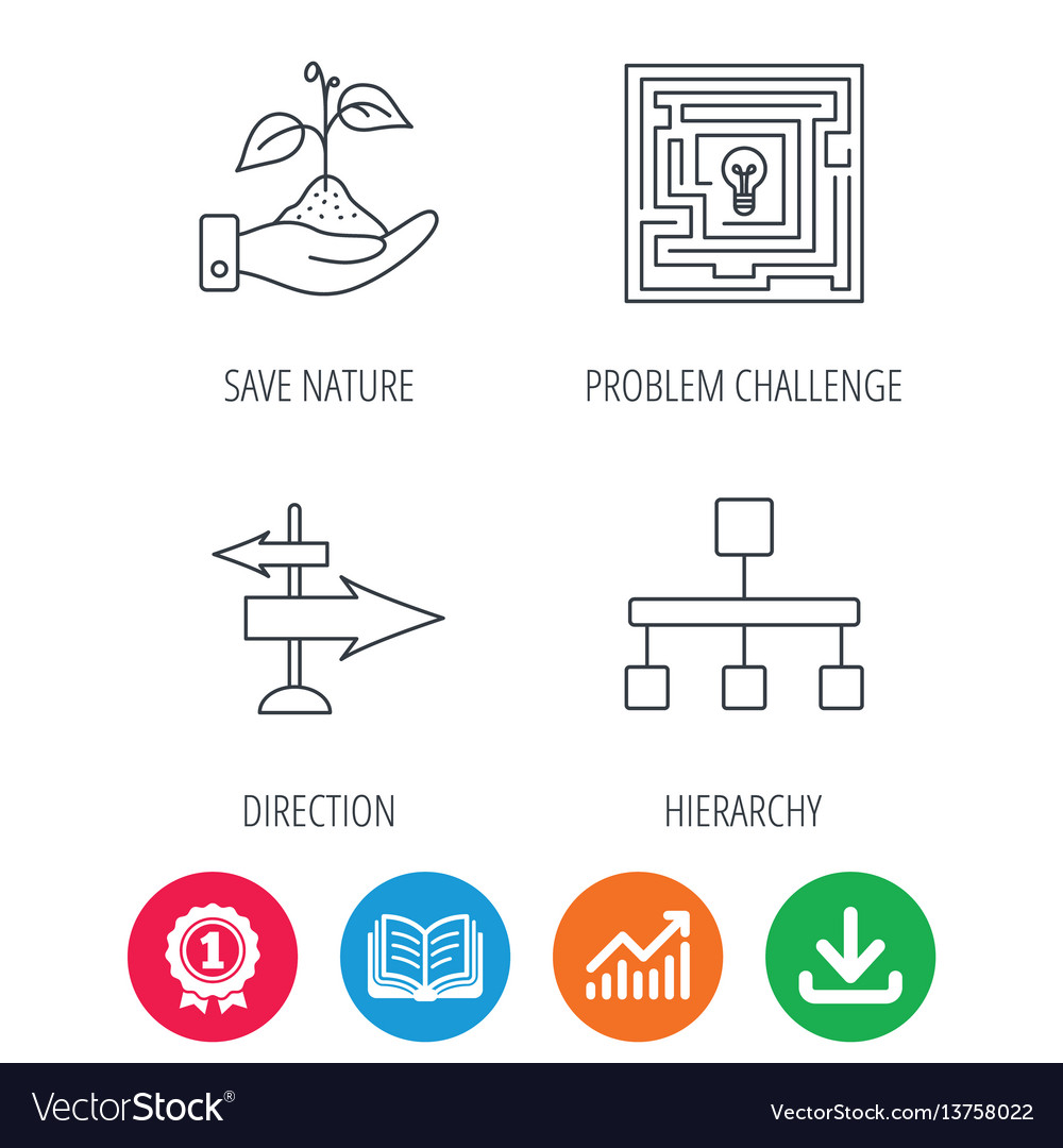 Hierarchy save nature and direction arrow icon