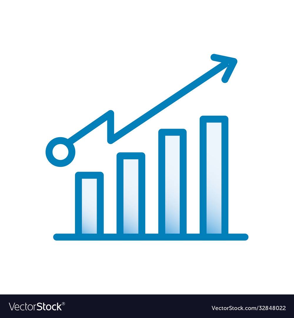 Infographic bars chart line and gradient style