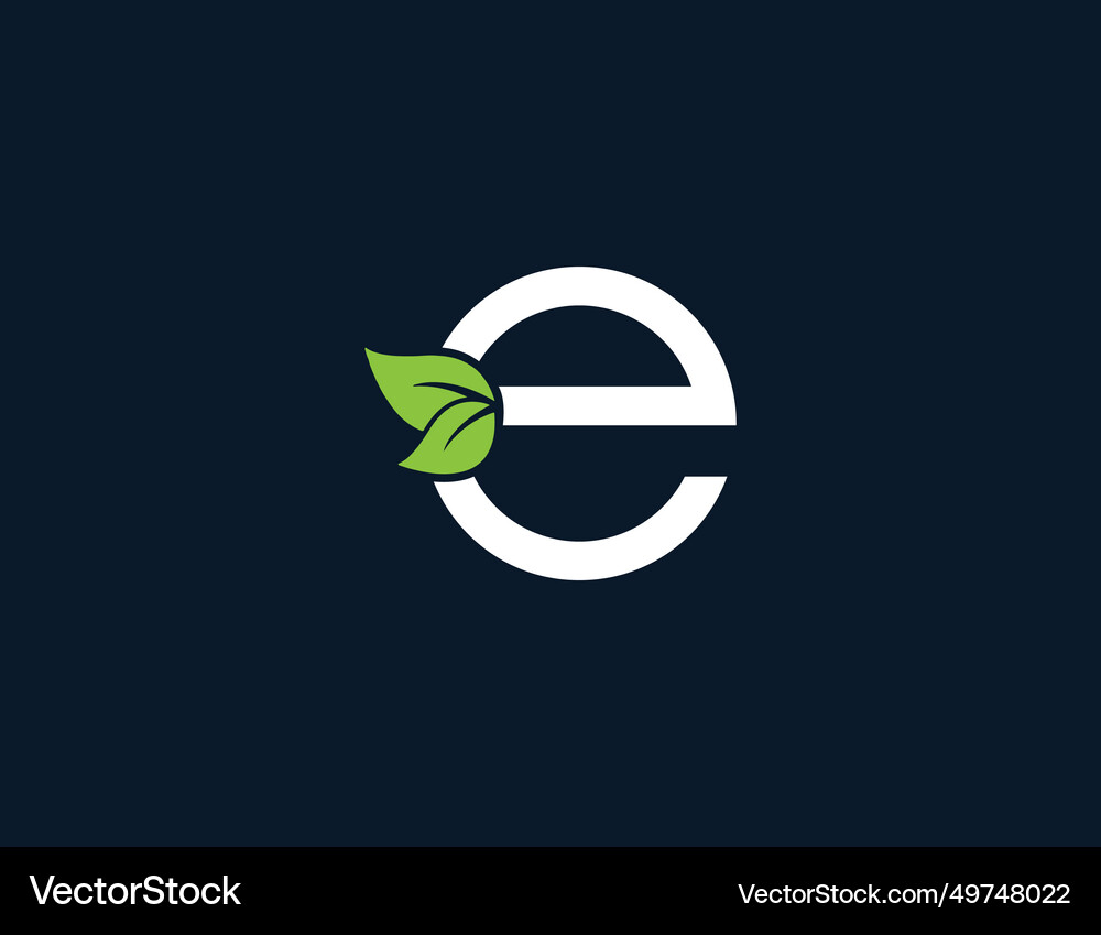 Initial letter e leaf logo design template – Royalty-Free Vector ...