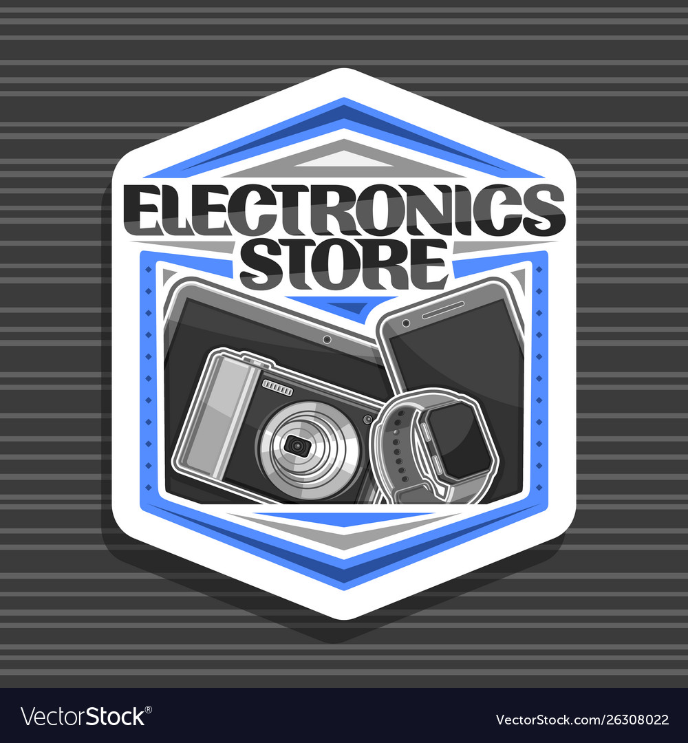 Logo for electronics store Royalty Free Vector Image