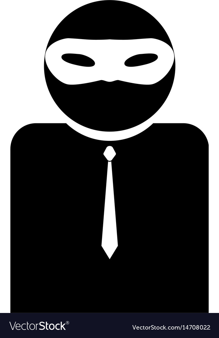 Man incognito in a mask the black color icon