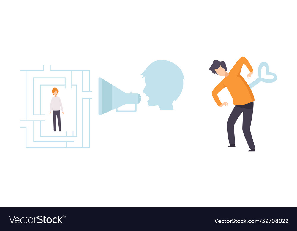 Manipulation of people with tiny man in labyrinth vector image Manipulation of people with tiny man in labyrinth
