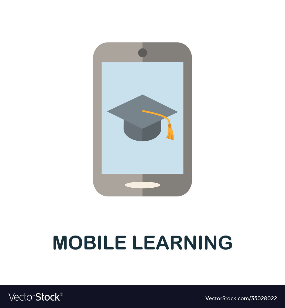 Mobile learning icon simple element from online