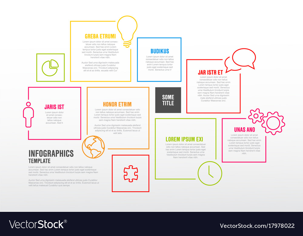Modern Line Block Infographic Template