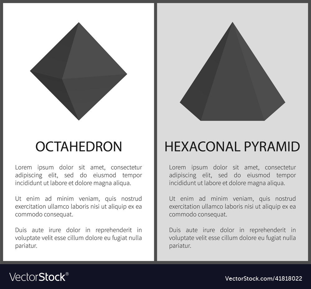 Octahedron hexagonal pyramid vector image Octahedron hexagonal pyramid