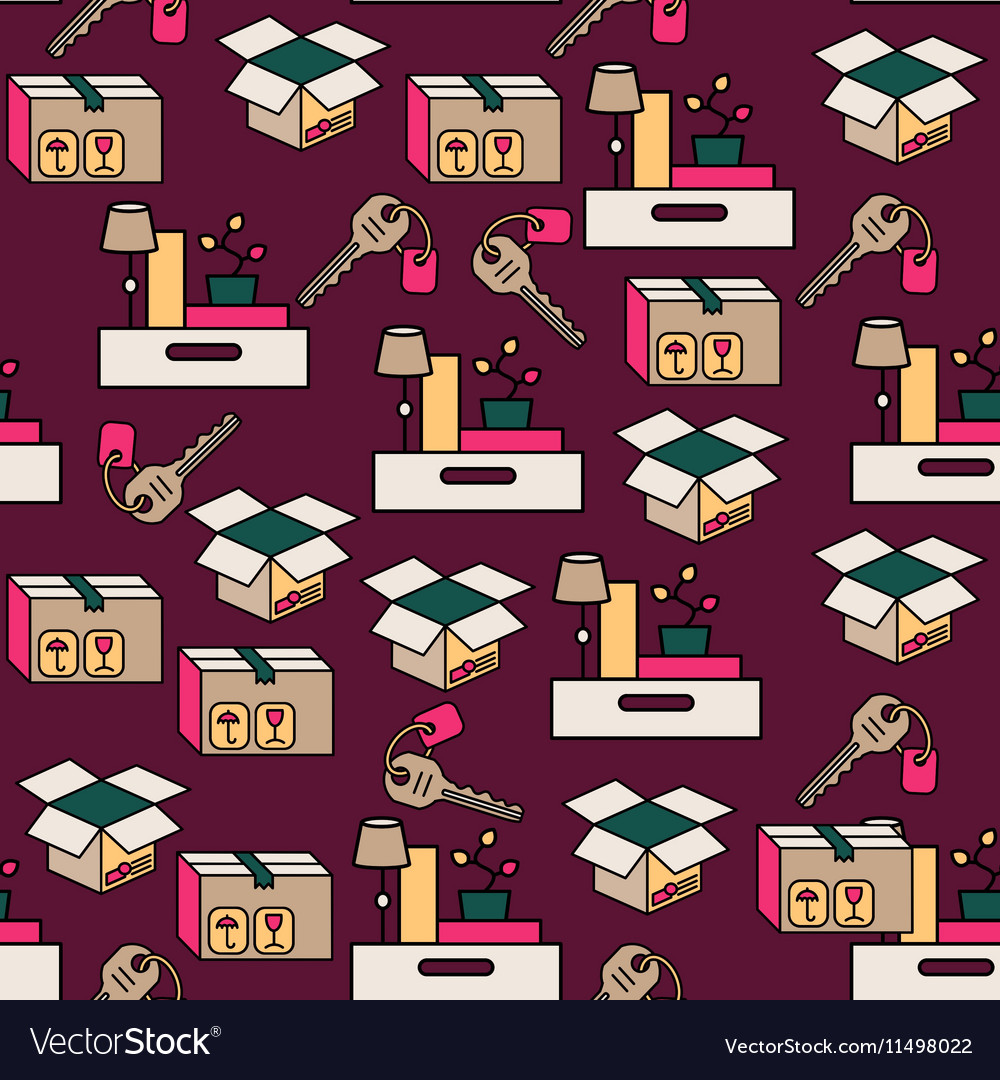 Office and moving seamless pattern