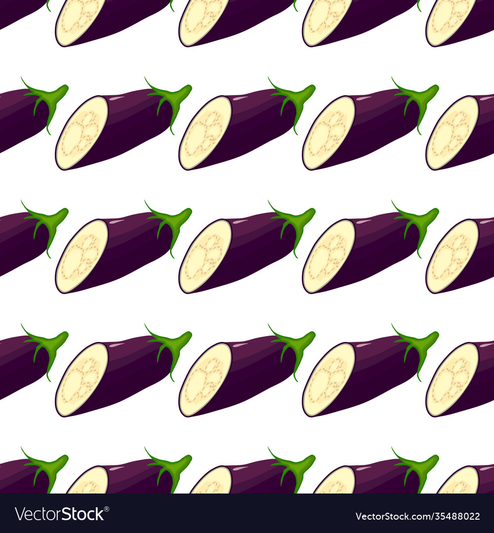 On theme pattern eggplant vegetable aubergine Vector Image